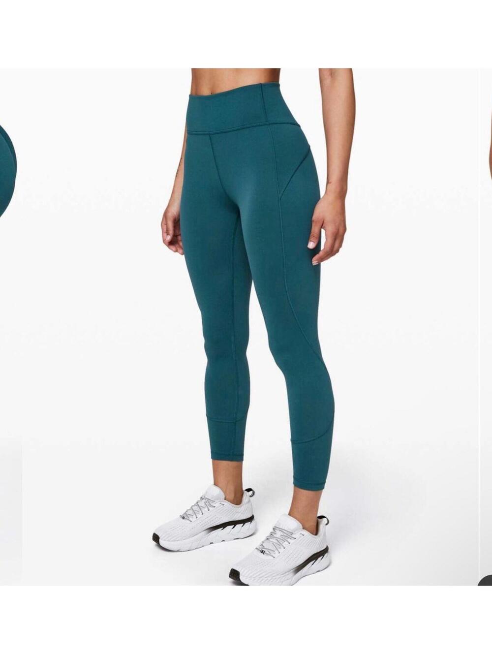 EUC Lululemon In Movement Tight 25in SZ 6 Everlux Bermuda Teal Leggings